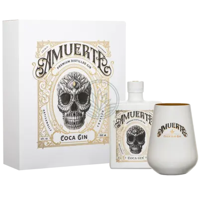 Amuerte Gin White Giftbox with Glasses